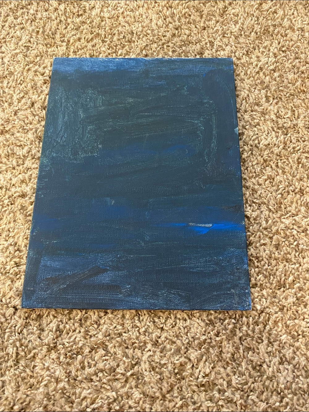 Abstract Deep Blue Canvas Wall Art - Unbranded